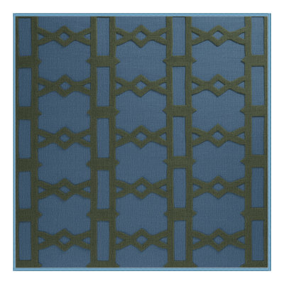 Machine Washable Trellis Blue Area Rug
