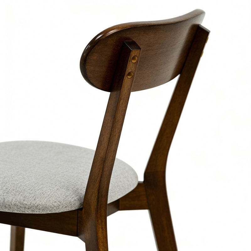 Chaises de salle à manger modernes en bois massif de style Mid-Century avec coussin rembourré et patins réglables