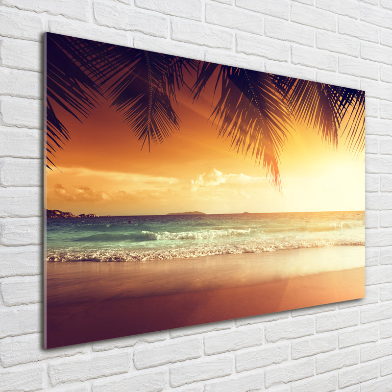 Tropical Beach - No Frame Print on Glass