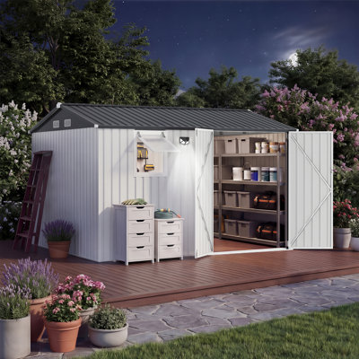 10x8FT Outdoor Storage Shed with Pushable Window