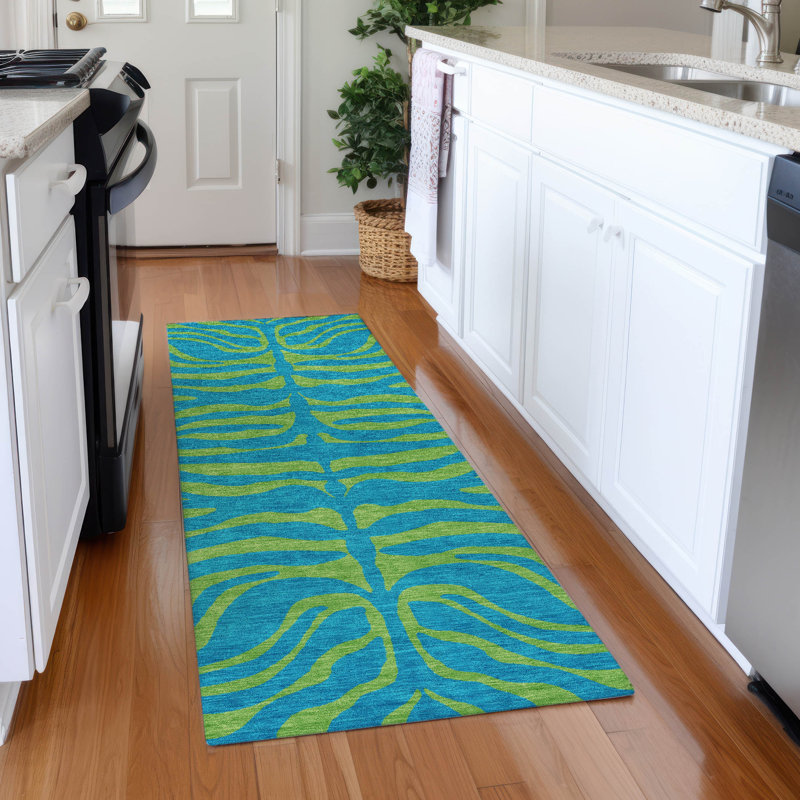 Premium Machine Washable Corum AMF1043 Animal Print Rug, Runner 2'3" x 7'6"