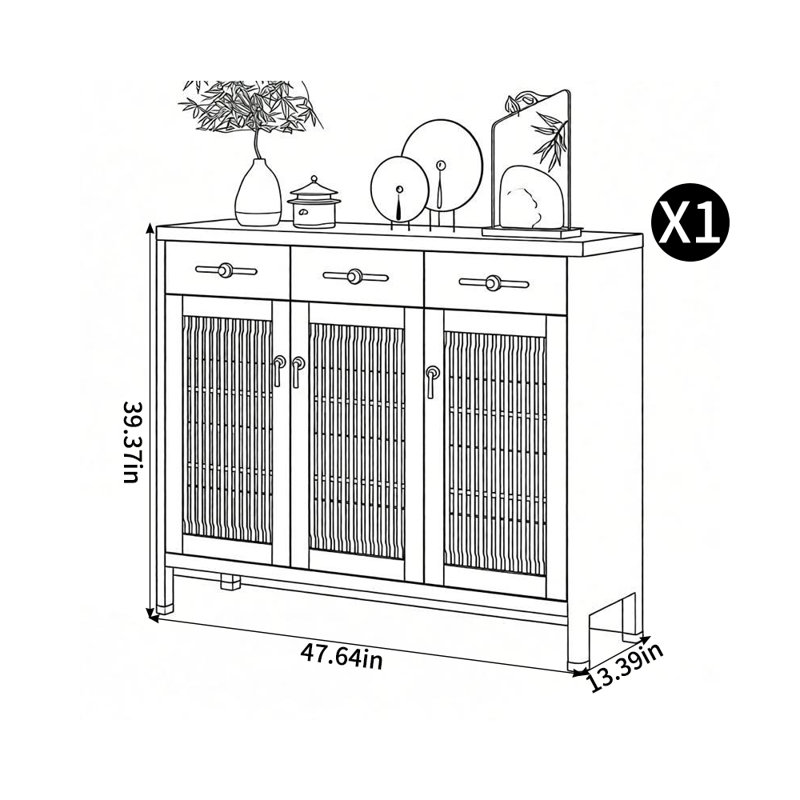 Armoire de rangement pour chaussures, H 39,37 po x l 47,64 po x P 13,39 po