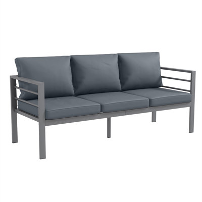 Oringas 185cm Wide Outdoor Straight Patio Sofa with Cushions