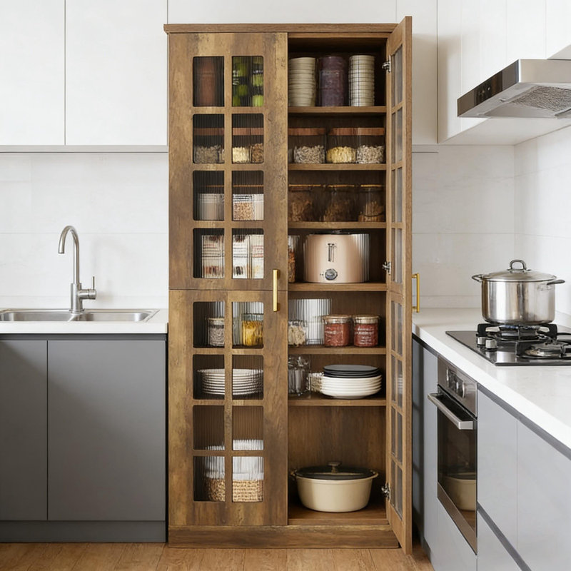 Armoire de rangement en bois avec 2 portes