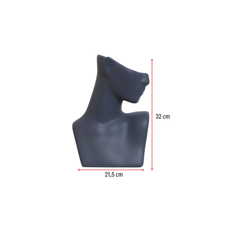 Elegant Decorative Object, Anthracite 100% Ceramic, 8.5 x 4.7 x 12.6 Inches | Stylish Accent for Home Decor | Perfect for Living Room, Office, or Bedroom | Unique Design Adds Sophistication to Any Space