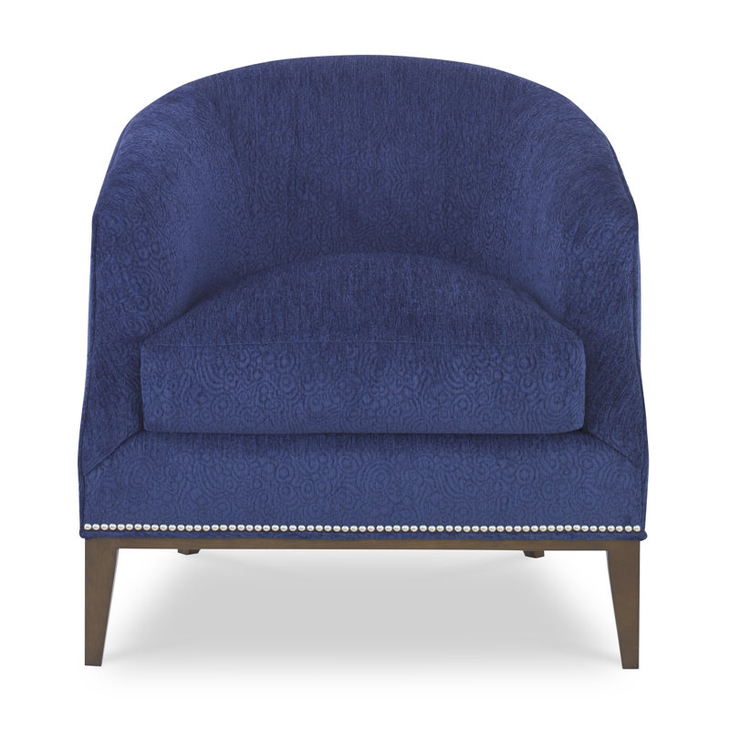 Chaise Calvert - Dossier uni, Noyer américain, Petit laiton antique, Viscose brume blanche