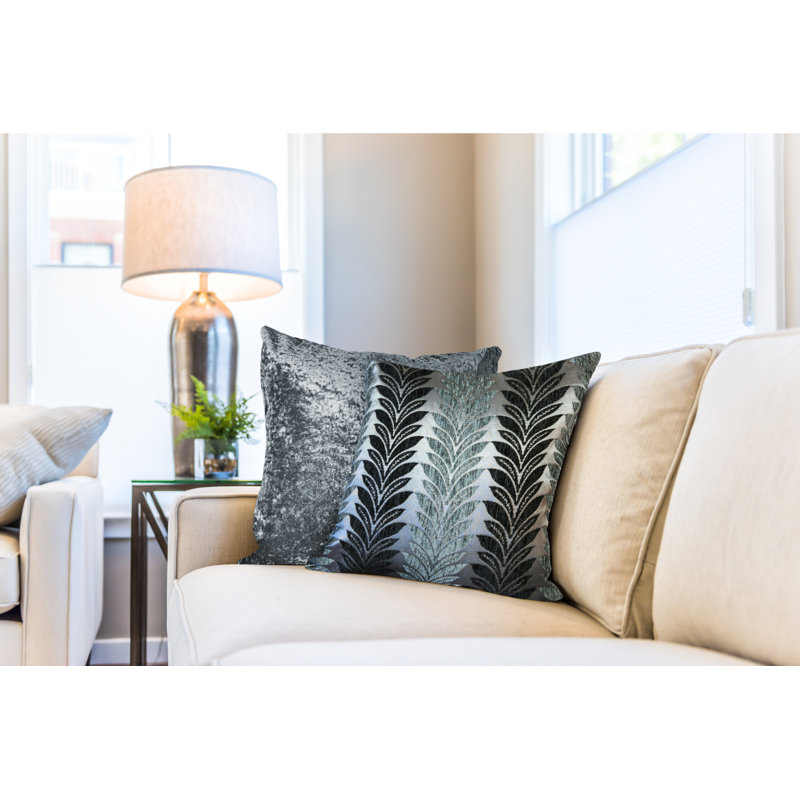 Seraphina Abstract Square Throw Pillow Cover, Black