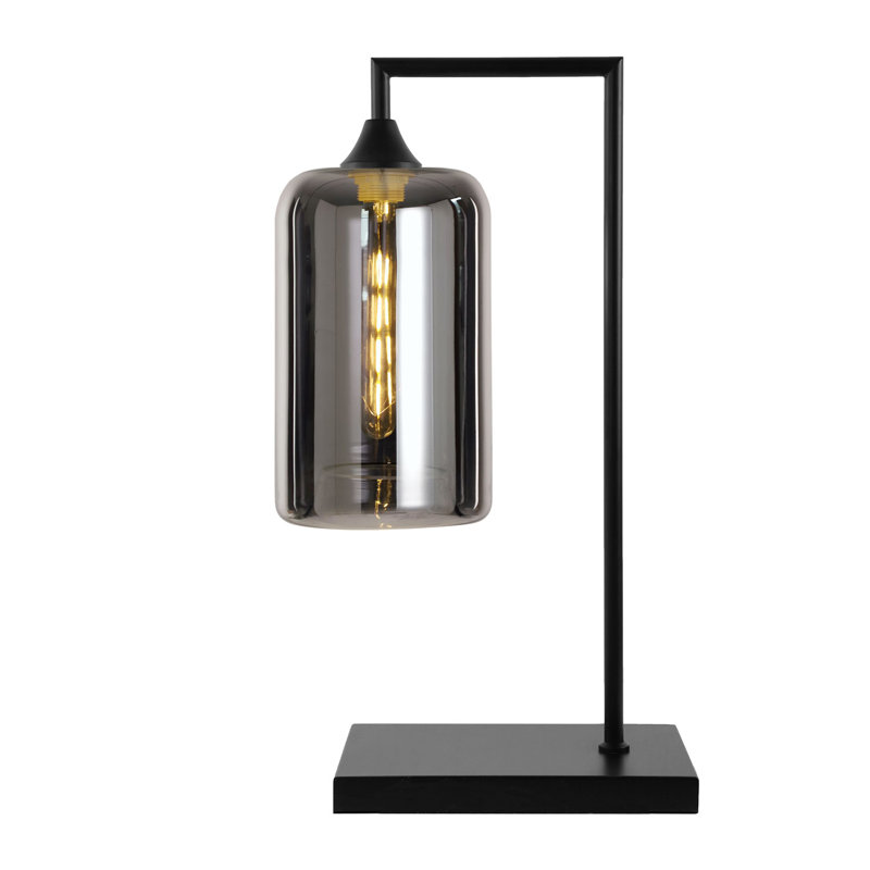 Wang Metal Table Lamp, Black, Silver
