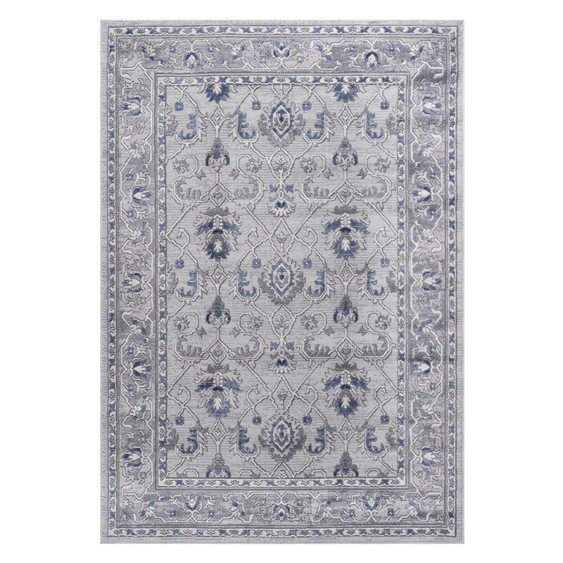 Naar Marfi Area Rugs, Grey/Blue/Oriental Accent Power Loom Machine -Crafted Rug, Rectangle 6'7" x 9'
