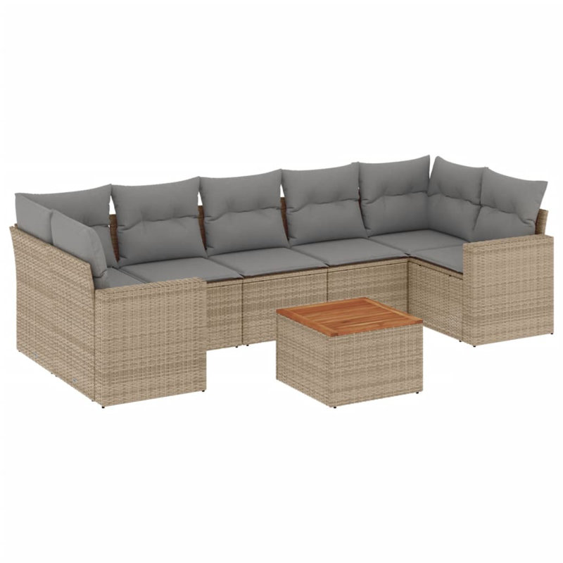  Ensemble de canapé de jardin beige