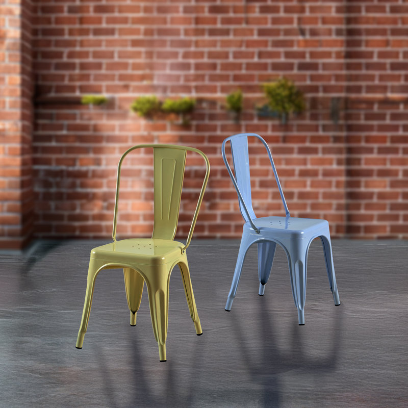 Chaise d'appoint Kalya, 2, Jaune / Bleu