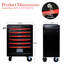 Armoire à outils 6 tiroirs en métal avec glissières de tiroir à roulement - Finition thermolaquée et serrure noire et rouge-137432012