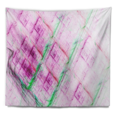 Tapisserie abstraite mauve à motif fractal