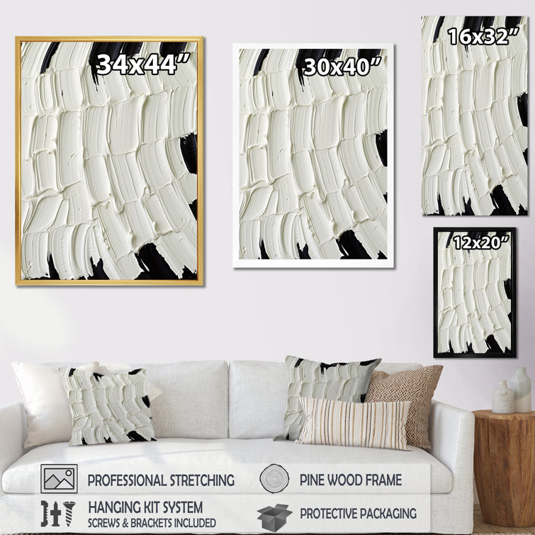 Wrought Studio " Momentary Spirit Black And White Abstract " on Canvas ...