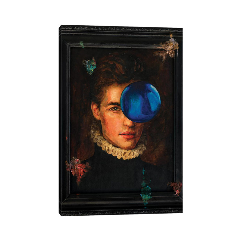 Gothic Portrait With A Blue Ball by Oleksandr Balbyshev - Painting on Canvas, Wrapped Canvas