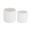 Lot de 2 pots de fleurs en céramique blanche à motifs géométriques L : 17,8 x 17 cm S : 15,2 x 14 cm