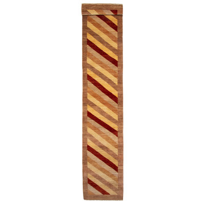 Tapis brun clair Peshawar Ziegler 2 pi 6 po x 14 pi 5 po