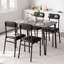 Aptliton Industrial 4-Piece Dining Set, Space-Saving Kitchen Table with PU Leather Chairs-1840509377