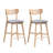 Wooden Bar Chairs Set Of 2, Modern Soft Upholstered Kitchen Island Chairs With Backrest And Footrest For Comfortable Seating-1027201790