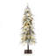 Sapin de Noël artificiel crayon floqué de 1,5 m, préilluminé avec 80 lumières DEL blanc chaud