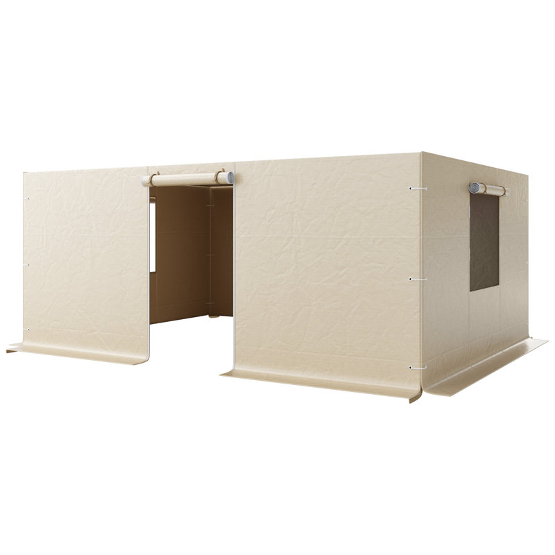 Gazebo Sidewall Compatible with 12 x 16 ft Structures, 4-Panel Winter Cover for Hardtop Gazebos, Durable PE Material, All-Weather Outdoor Protection with Mesh Windows, Gazebo Frame Not Included