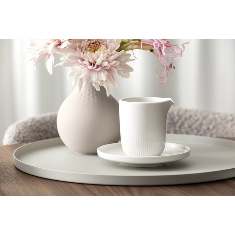 Pichet à lait Afina, pour le lait, la crème et les sauces, porcelaine de qualité supérieure, fabriqué en Allemagne, va au lave-vaisselle et au micro-ondes, blanc, capacité de 7,5 oz