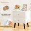 Nightstand with 2 Drawer with Storage, Small Accent Table with Golden Knobs-2076875673