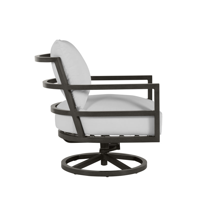 Outdoor Swivel Armchair, No Welt, Standard Plus, Linen Forest