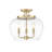 Joliet 15.75 inch Burnished Brass 3 Light Semi Flush Mount