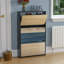 3 Drawer Mirrored Flip Down Shoe Storage Cabinet Free Standing Cabinet For Hallway-2029706710