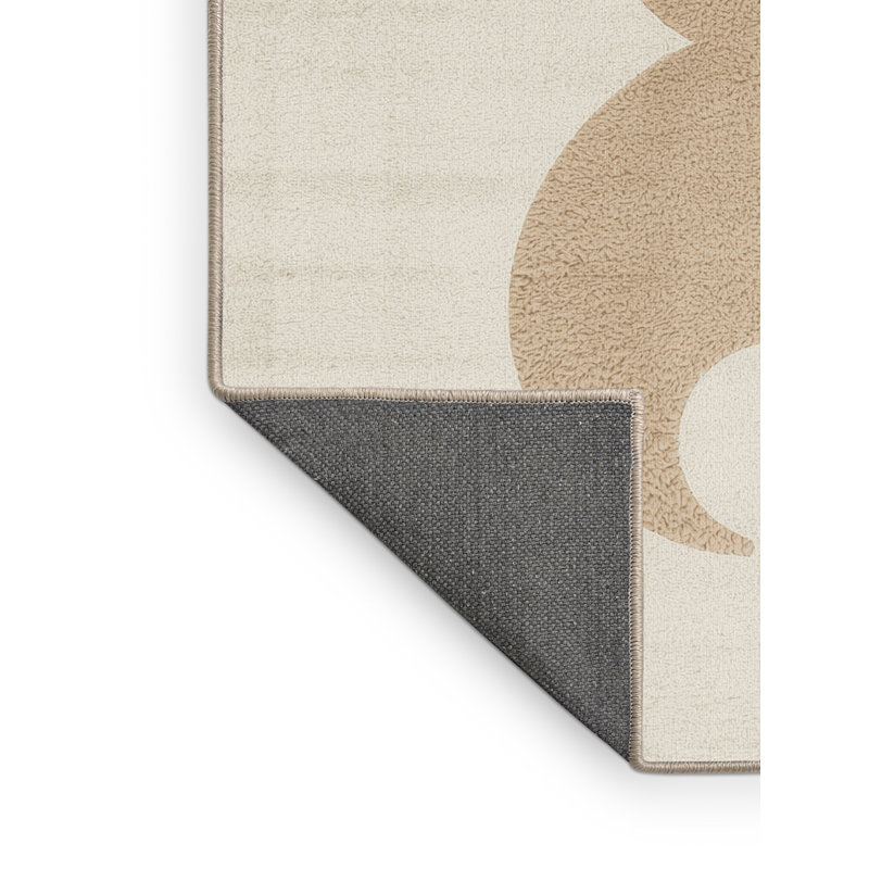 Soft Plush Fairman Easter Modern & Contemporary Abstract Area Rug in Beige – Beige Binding, 3x5