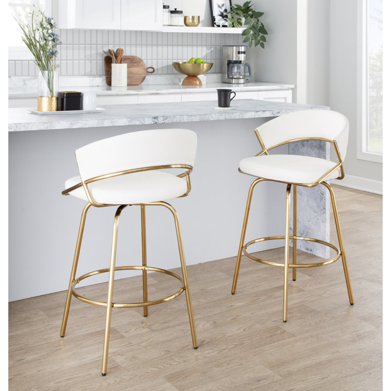 Jie Fixed-Height Counter Stool - Set Of 2, White