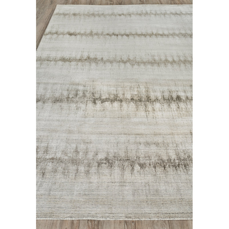 Chroma Striped Hand-Loomed Charcoal/Gray Area Rug, Rectangle 10' x 14'