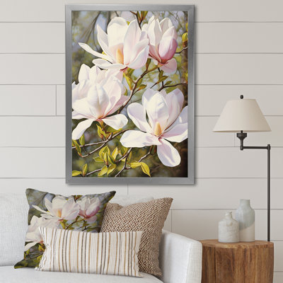 Blanc et rose magnolia tranquillité - impression