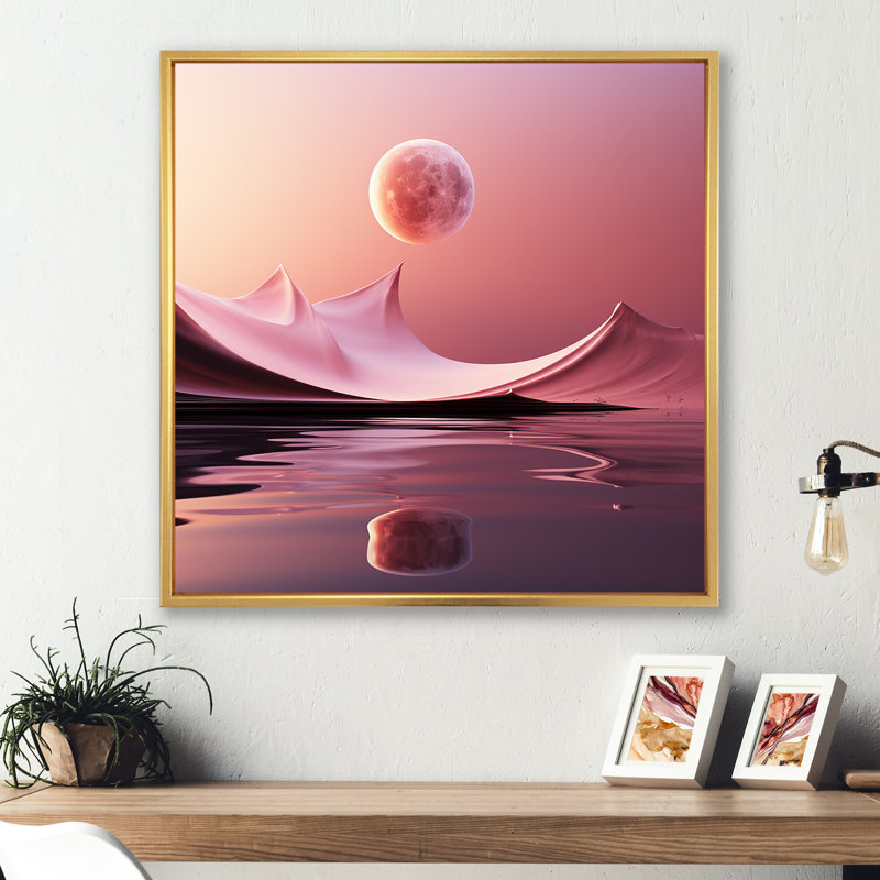 " Lilac Lunar Eclipse Dreamer ", 16" H x 16" W x 1" D, Gold Floater Framed