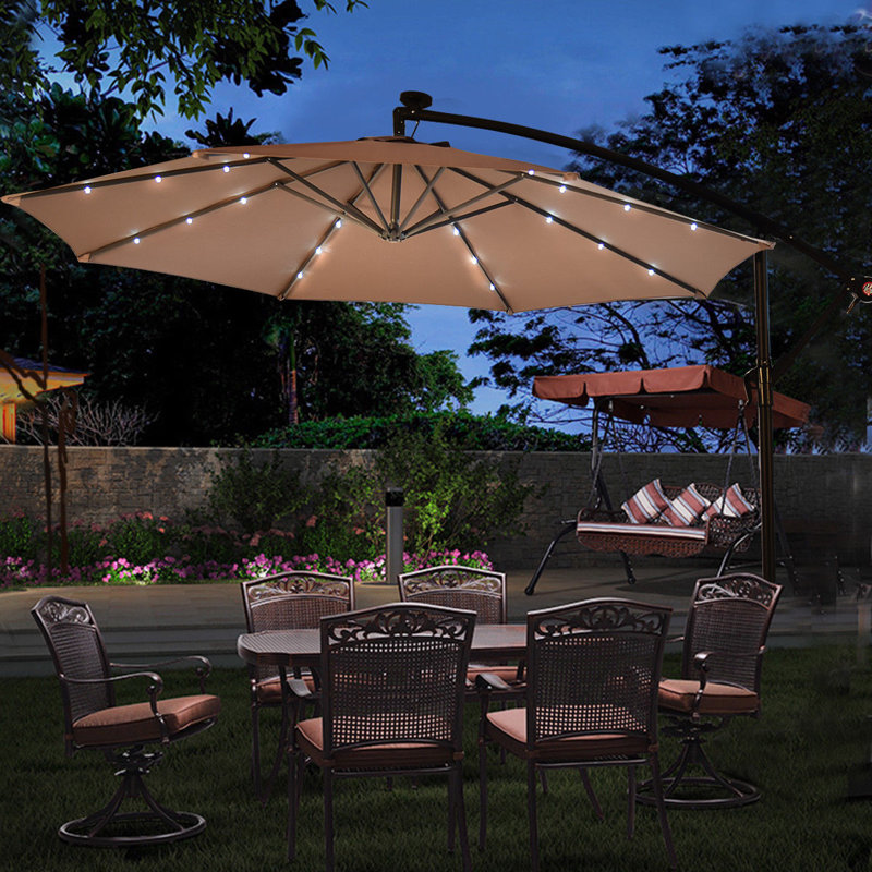 Dietz 300cm Lighted Cantilever Parasol, Tan