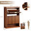 Armoire à chaussures en noyer avec portes rainurées