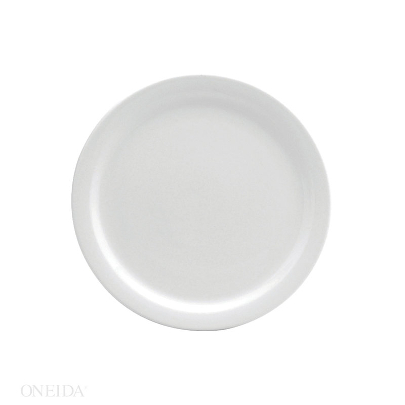 Cream White Ware Coupe Plates, 5 1/2", by Buffalo