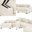 Canapé modulaire surdimensionné de 130 po en forme de U modulaire en tissu velours côtelé de qualité supérieure, siège profond et accoudoirs larges, comprend 2 repose-pieds, conception ergonomique pour les salons et le salon-1774530590
