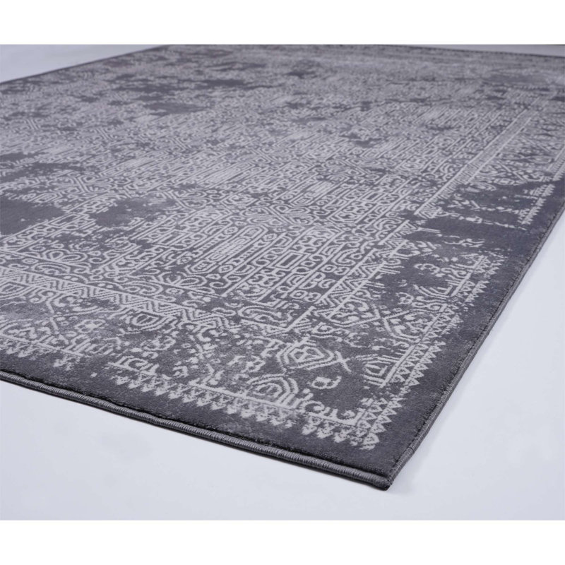 Tapis à motif Sud-Ouest gris Rundle, Rectangle 8 pi x 10 pi