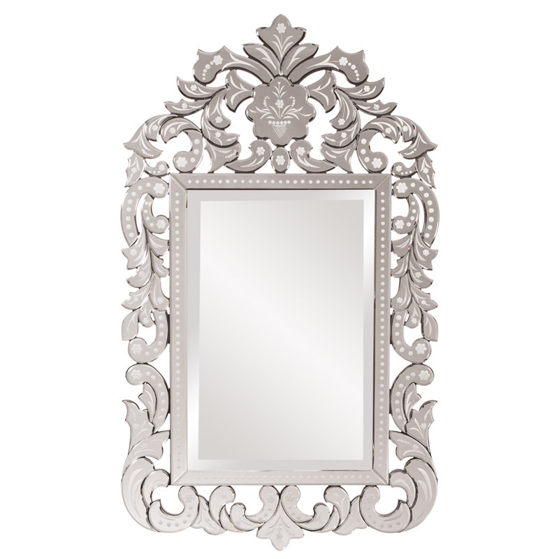 Silver Hand Painted Venetian Wood Wall Mirror