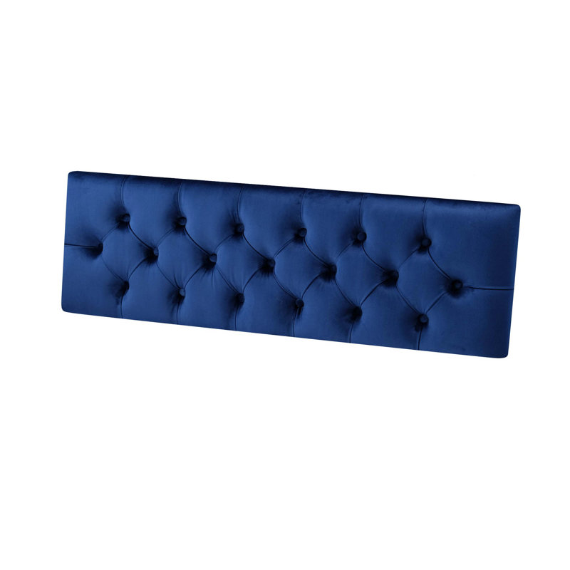 Luczak Upholstered Headboard, 100 x 45 cm, Navy Blue