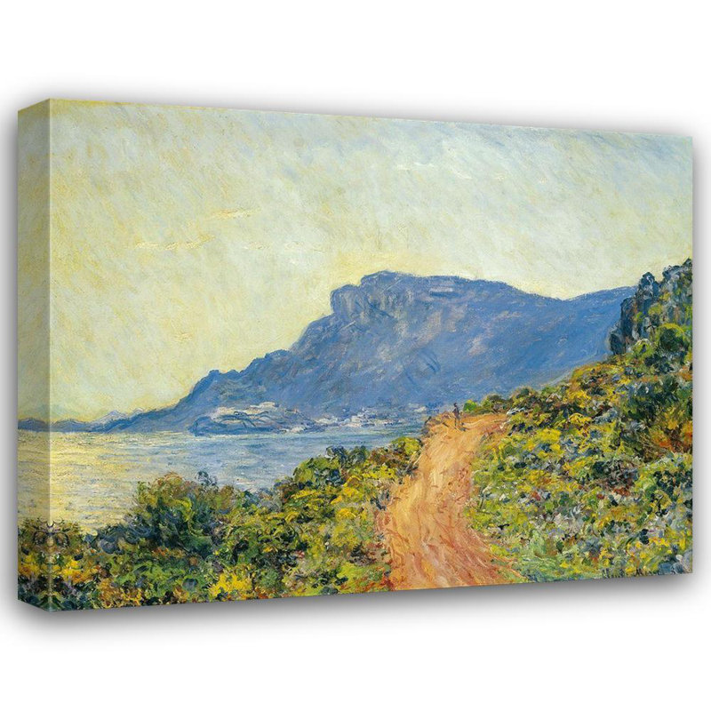 «Red Barrel Studio® Monet», galerie d'art sur toile tendue Claude: La Corniche près de Monaco, 1884, H 36 po x l 44 po