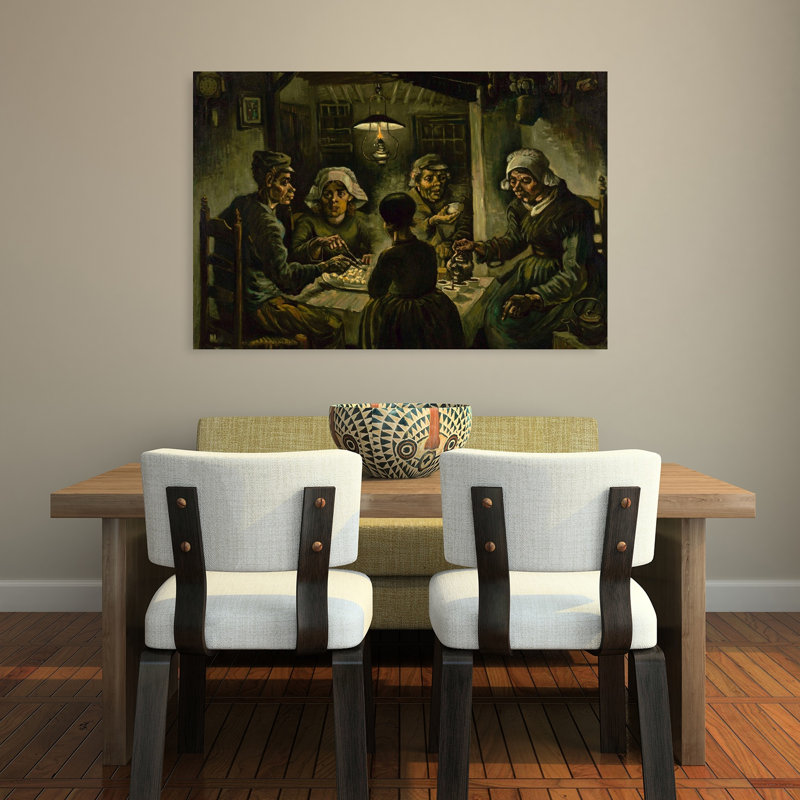 Les Mangeurs de pommes de terre, 1885, estampe murale abstraite et contemporaine au style rustique, 32" H x 48" W