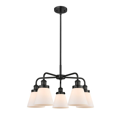 Cone 5 Light Stem Hung Chandelier
