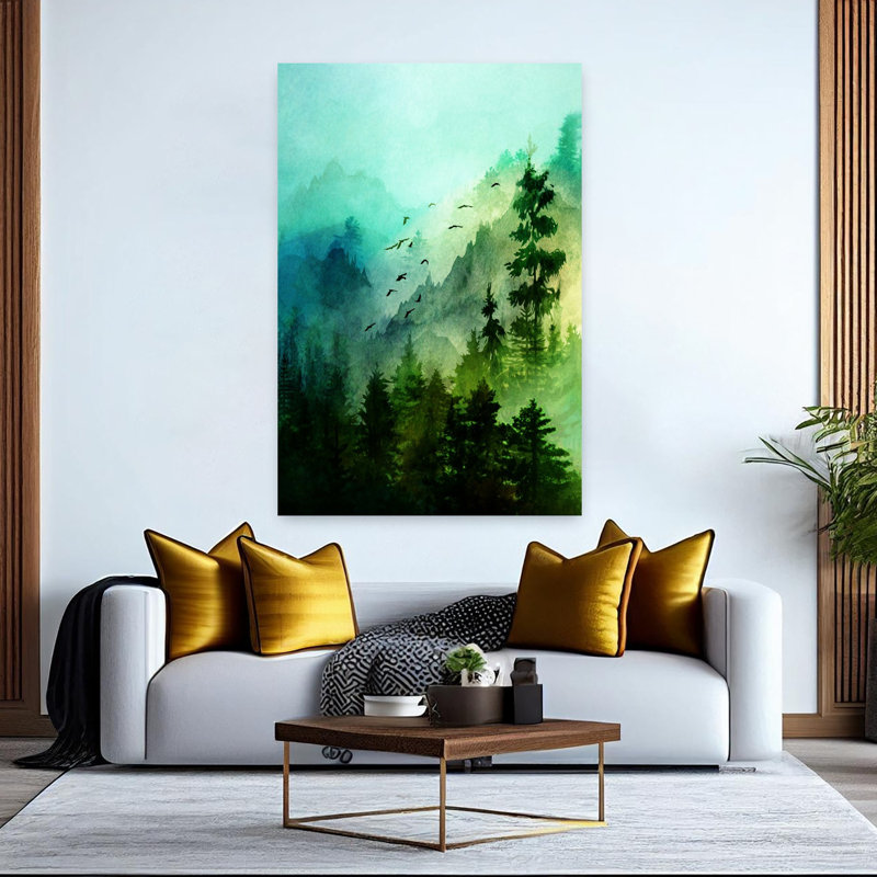 Art mural mural abstrait montagne, H 60 po x l 40 po