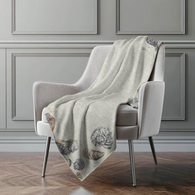 Addison Machine Washable Sherpa Shell Border Throw Blanket