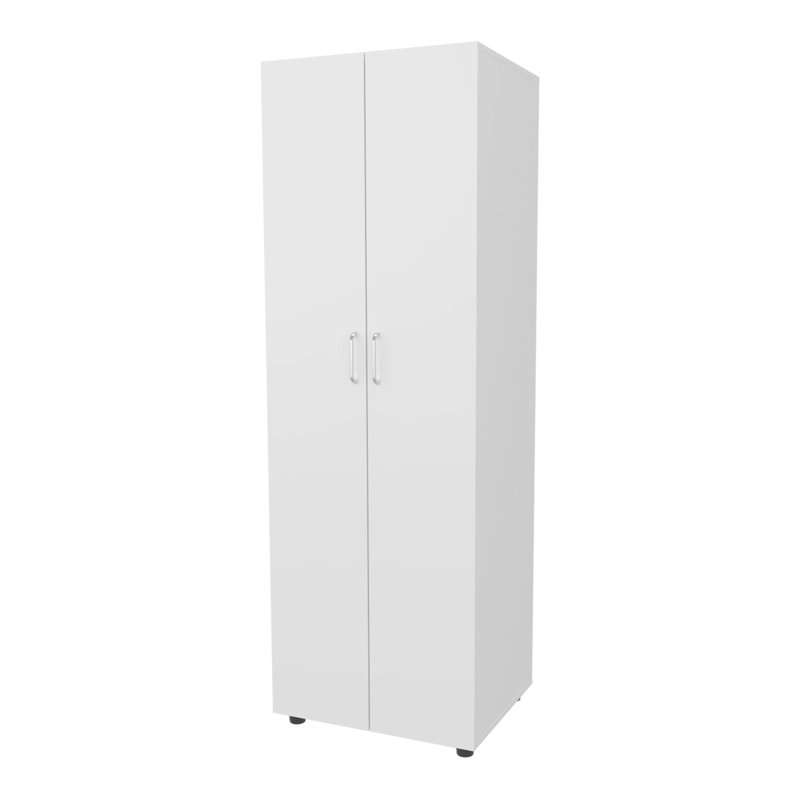 Armoire avec 2 portes et tringle, H 70,9 po x l 23,6 po x P 19 po, Blanc