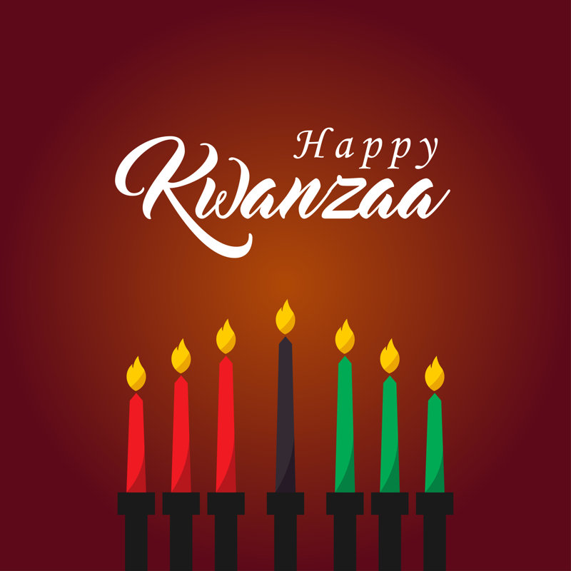 «Happy Kwanzaa Day», impression sur toile tendue, H 12 po x l 12 po