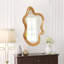 Miroir mural 33,46 "x 22,24" de forme irrégulière avec cadre en bois naturel